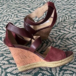 GEOX cork platformed suede sandals